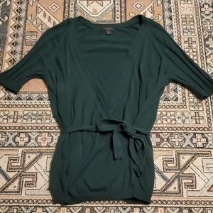 Faux tie wrap sweater blouse